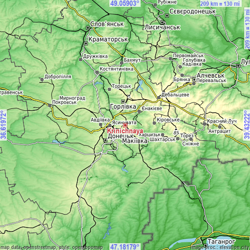 Topographic map of Krinichnaya