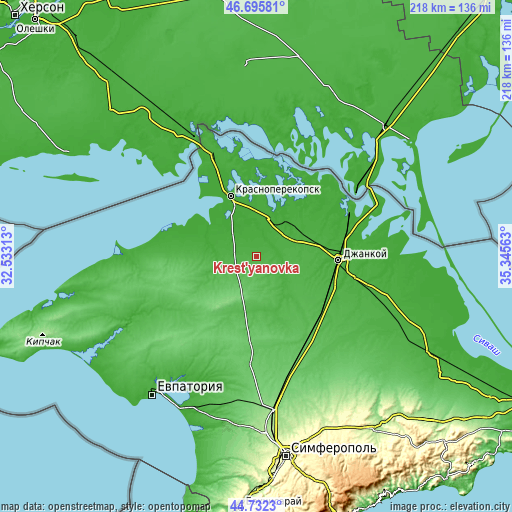 Topographic map of Krest’yanovka