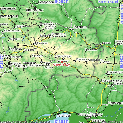 Topographic map of Kripens’kyy