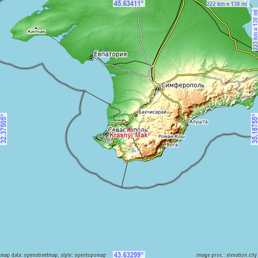 Topographic map of Krasnyi Mak