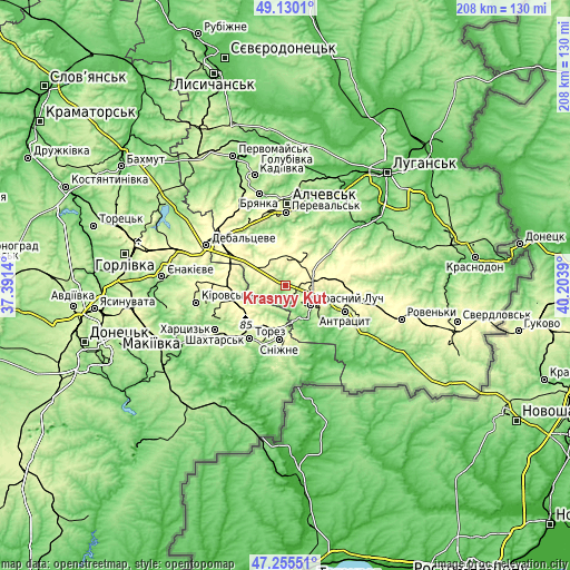 Topographic map of Krasnyy Kut