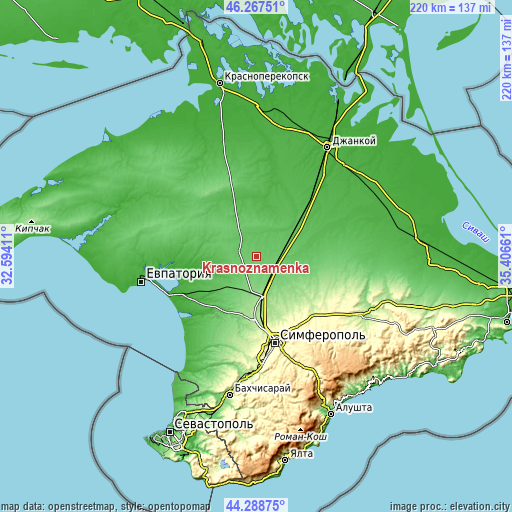 Topographic map of Krasnoznamenka