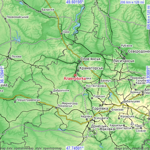 Topographic map of Krasnotorka