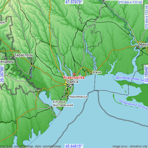 Topographic map of Krasnosilka