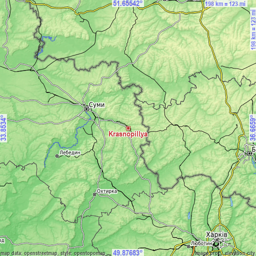 Topographic map of Krasnopillya