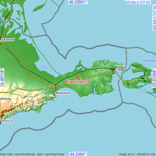 Topographic map of Krasnogorka