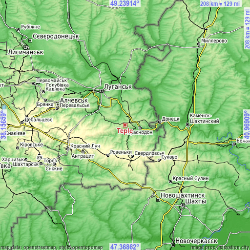 Topographic map of Teple