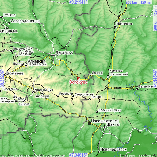 Topographic map of Sorokyne