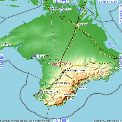 Topographic map of Krasna Zor'ka