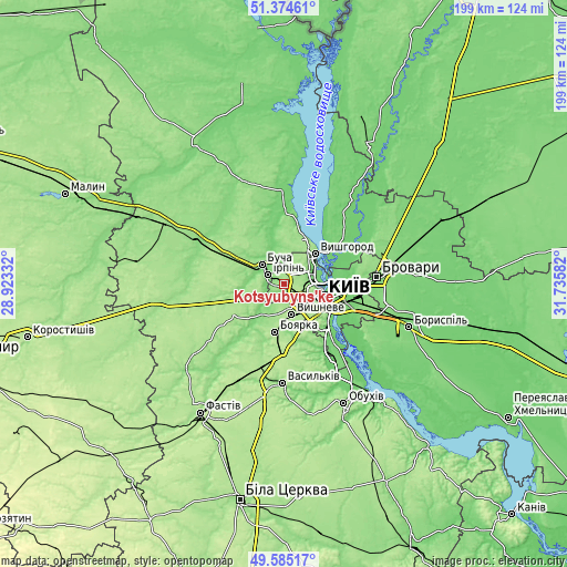 Topographic map of Kotsyubyns’ke