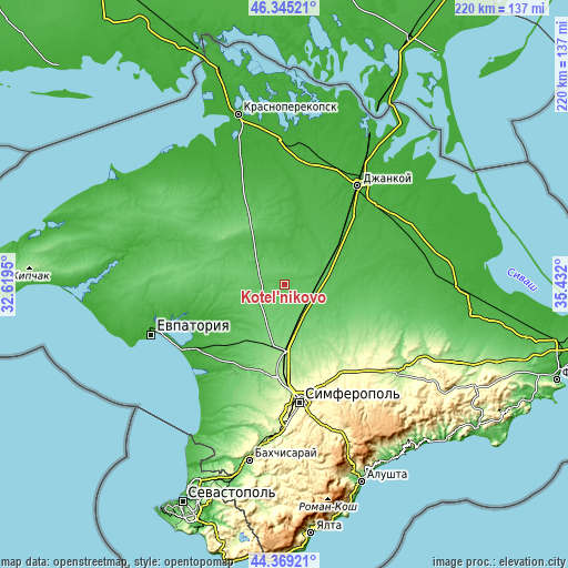 Topographic map of Kotel’nikovo