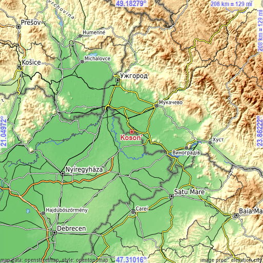 Topographic map of Koson’