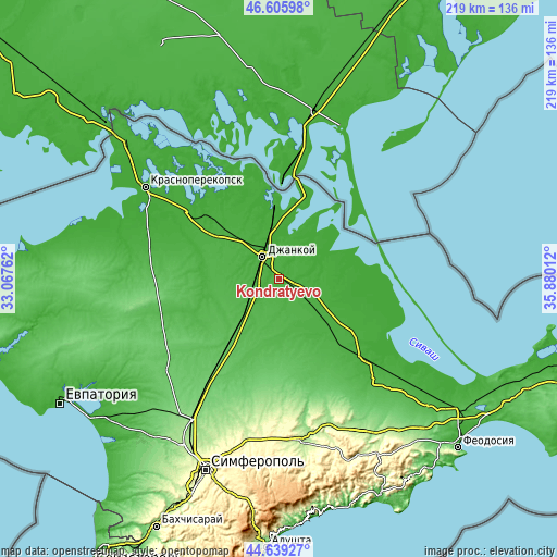 Topographic map of Kondratyevo