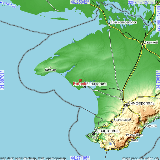 Topographic map of Koloski