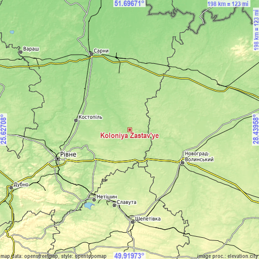 Topographic map of Koloniya Zastav’ye