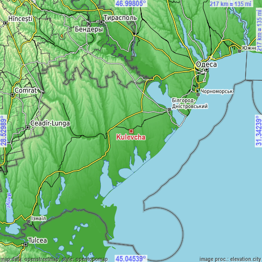 Topographic map of Kulevcha