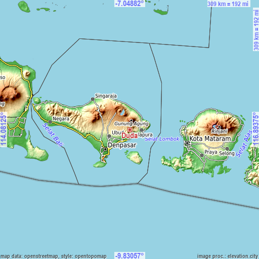 Topographic map of Duda