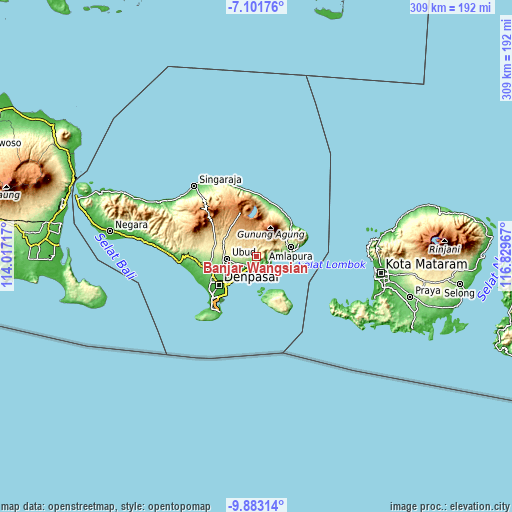 Topographic map of Banjar Wangsian