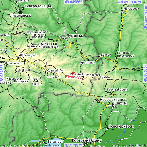 Topographic map of Klenovyy