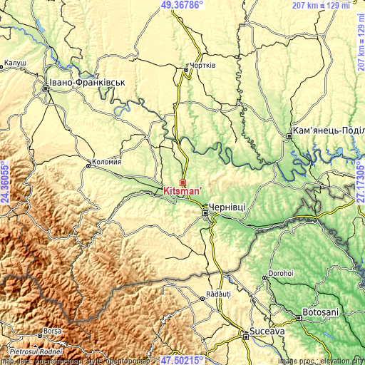 Topographic map of Kitsman’