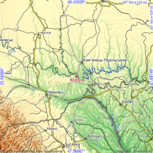 Topographic map of Khotyn