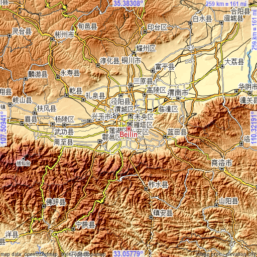 Topographic map of Beilin