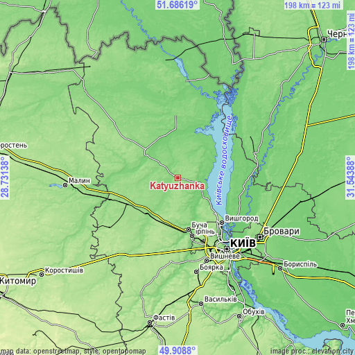 Topographic map of Katyuzhanka