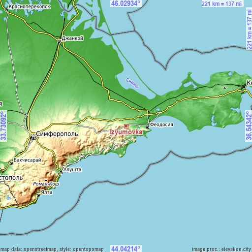 Topographic map of Izyumovka