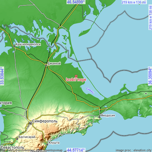 Topographic map of Izobil’noye