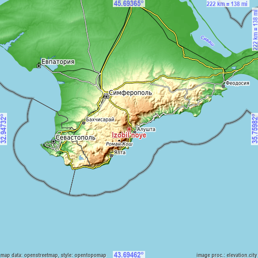 Topographic map of Izobil’noye