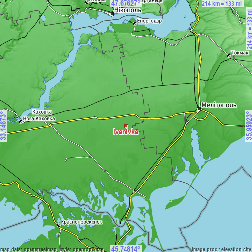 Topographic map of Ivanivka