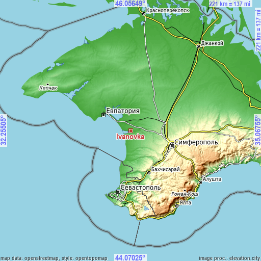 Topographic map of Ivanovka