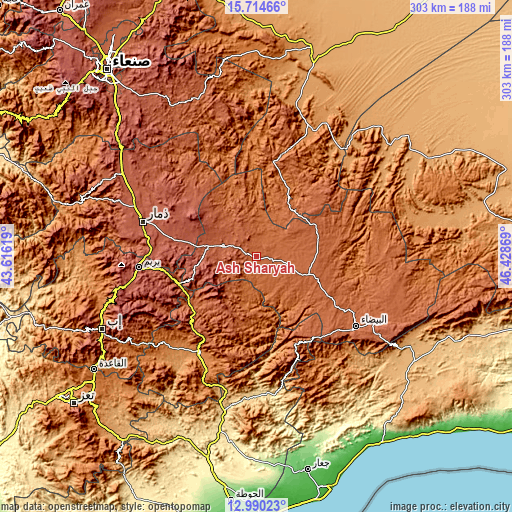 Topographic map of Ash Sharyah