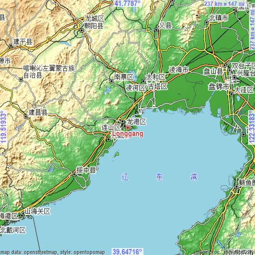 Topographic map of Longgang