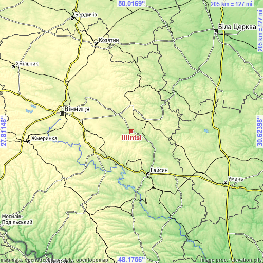 Topographic map of Illintsi