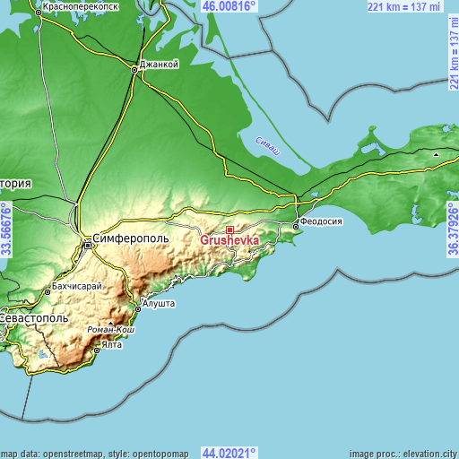 Topographic map of Grushevka