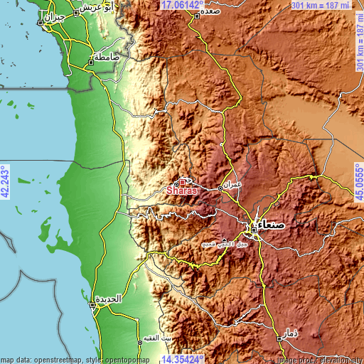 Topographic map of Sharas