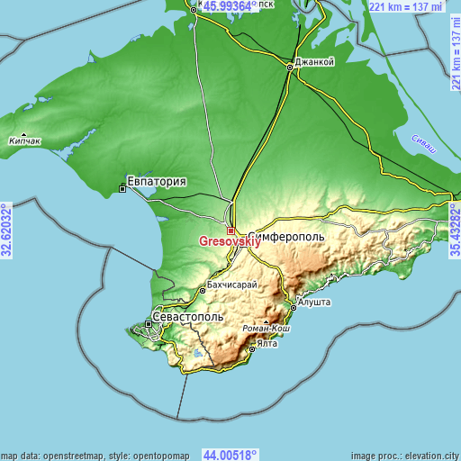 Topographic map of Gresovskiy