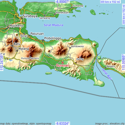 Topographic map of Durenan