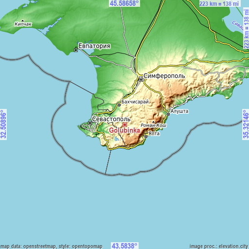 Topographic map of Golubinka