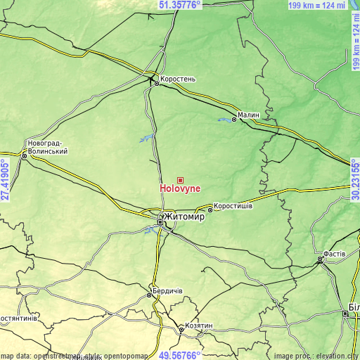 Topographic map of Holovyne