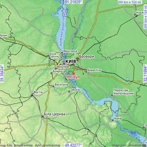 Topographic map of Hnidyn