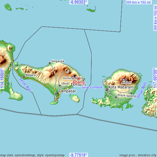 Topographic map of Abang