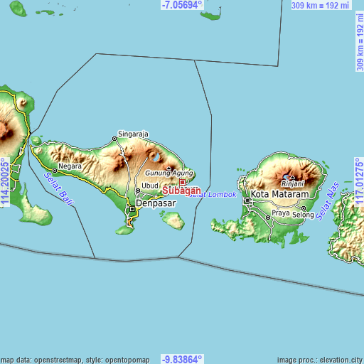 Topographic map of Subagan