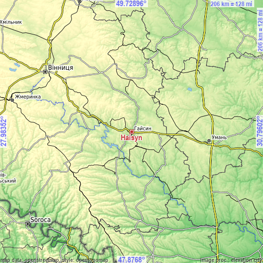 Topographic map of Haisyn