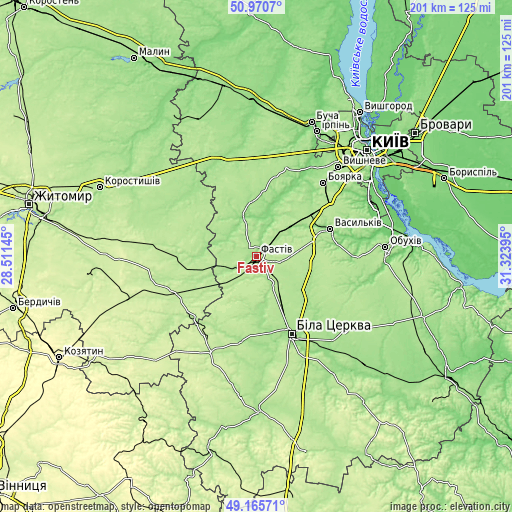 Topographic map of Fastiv