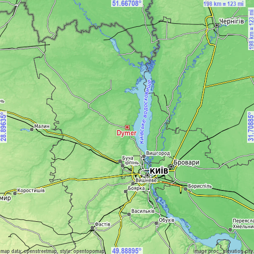 Topographic map of Dymer