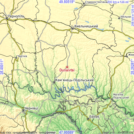 Topographic map of Dunaivtsi