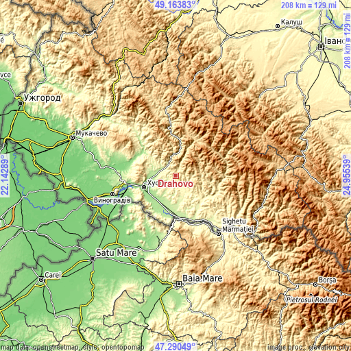 Topographic map of Drahovo