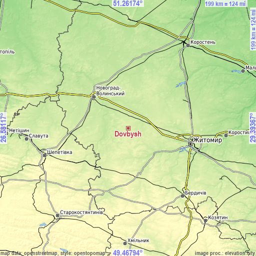 Topographic map of Dovbysh